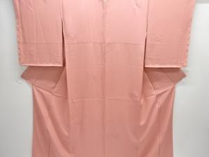 未使用品　汕頭蘇州刺繍 短冊に草花模様一つ紋色無地着物